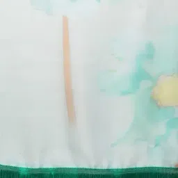 Blissta Seafoam Blue Floral Print Saree With Unstitched Blouse image 5