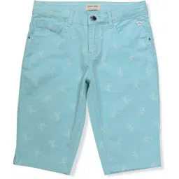 Gini & Jony Girls Blue Cotton Printed Pants image 1