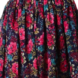 Cation Blue Floral Print A-Line Midi Skirt image 5