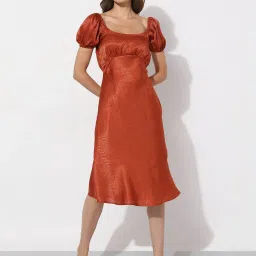 Vero Moda Orange Printed A Line Dress image 1