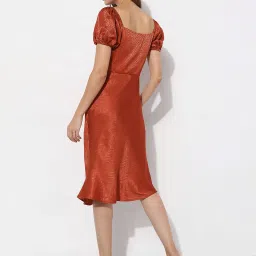 Vero Moda Orange Printed A Line Dress image 2