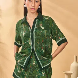 Masaba Women Printed High-Rise Hot Pants Shorts-image-6