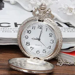 YouBella Unisex Silver-Plated Circular Watch Pendants With Chains image 2