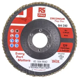 RS PRO Zirconium Dioxide Flap Disc, 115mm, P40 Grit, 1849842-picture-34