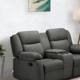 Duroflex Avalon Twin - 2 Seater Manual Fabric Recliner Console & Cup Holder-picture-18