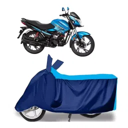 Auto Pearl Two Wheeler Cover for Hero Glamour FI - Cyan, Blue-picture-13