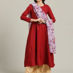 Anouk Rustic Women Crepe Anarkali Kurta With Dupatta-picture-25