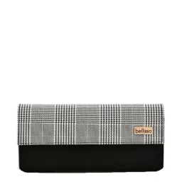 Bellissa Black Striped Tri-Fold Wallet for Women-image-14