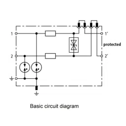 DEHN Surge Arrester Terminal Block Yellow 2 Pole 24 V Nominal Voltage 0.5 A Nominal Current, DCO SD2 ME 24 image 2