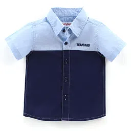 Babyhug 100% Cotton Half Sleeves Regular Collar Cut & Sew Solid Shirt - Navy Blue-picture-14