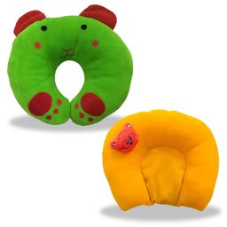 Chinmay Kids Mustard Seeds, Polyester Fibre Animals Baby Pillow Pack of 2 Green, Yellow-picture-23