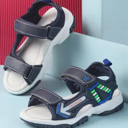 Cute Walk by Babyhug Velcro Closure Sandals with Fashion Applique - Navy Blue-picture-16