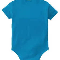 Baby Buzz 100% Cotton Monsoon Theme Half Sleeves My First Rains Text Printed Onesie - Blue image 3