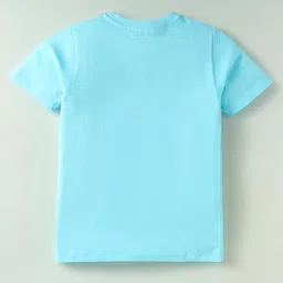 kookie kids india Kookie Kids Cotton Jersey Knit Half Sleeves Shorts Night Suit With Nautical Theme Print - Light Blue image 3