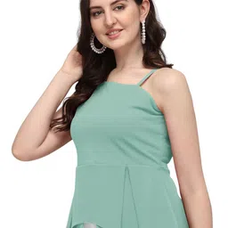 DressBerry Checked One Shoulder Scuba Tank Crop Top image 3