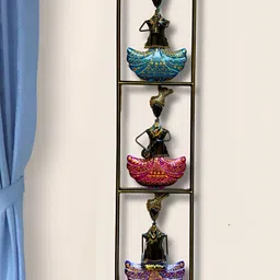 PRANJALS HOUSE Black & Red Printed Rajasthani 3 Musicians Wall Hanging-image-50