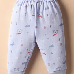 Zero Fleece Knit Full Sleeves Night Suit with Animal Embroidery & Patch - Purple image 4