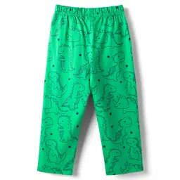 Babyhug Cotton Knit Half Sleeves Co-Ord Night Suit with Dino Print - Light Green image 5