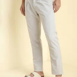 Allen Solly Men Slim Fit Mid-Rise Pleated Trousers image 5