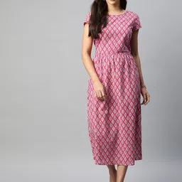 Popnetic Ethnic Motifs Printed Cotton A-Line Dress-picture-12
