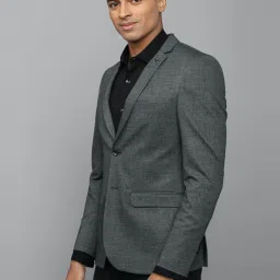 Allen Solly Grey Slim Fit Texture Blazer image 3