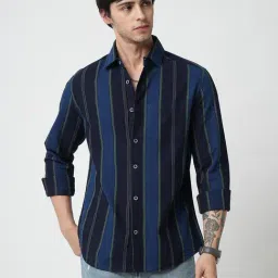 Vastrado Multicolored Cotton Relaxed Fit Striped Shirt-picture-16