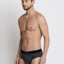 van heusen Vh Innerwear Black Cotton Regular Fit Printed Briefs image 3