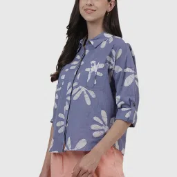 Fabindia Purple Printed Shirt image 3