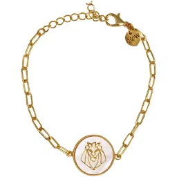 Joker & Witch 18k Gold-Plated Leo Zodiac Flexible fit Bracelet image 3