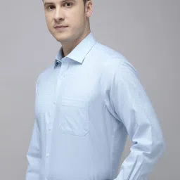 Van Heusen Blue Cotton Regular Fit Printed Shirt image 3