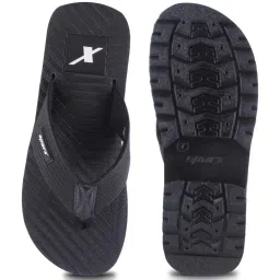 Sparx Men's Black Flip Flops image 3