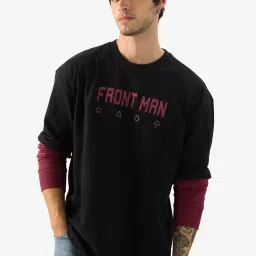 The Souled Store Multicolored Loose Fit Colour Block T-Shirt image 1