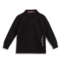 Tommy Hilfiger Kids Black Regular Fit Polo T-Shirt image 1