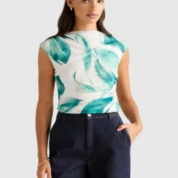 forever new Mel Extended Sleeve Mesh Top image 1