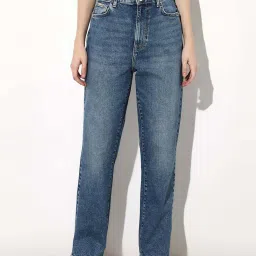 Only Blue Cotton Straight Fit Jeans image 1