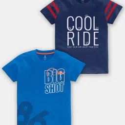 Codez Kids Blue Printed T-Shirt (Pack Of 2) image 1