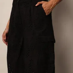 Only Black Self Design High Rise Joggers image 5