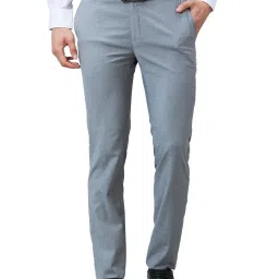 Raymond Grey Slim Fit Texture Trousers image 1