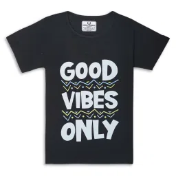Vimal Jonney Kids Black Cotton Printed T-Shirt image 1