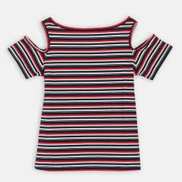 Blue Giraffe Kids Navy Cotton Striped Top image 2
