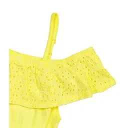 H by Hamleys Kids Yellow Self Design Top image 3