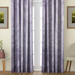 Romee Eyelet Grey Door Curtains (7 ft.) - Set of 2 image 1