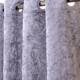 Romee Eyelet Grey Door Curtains (7 ft.) - Set of 2 image 2