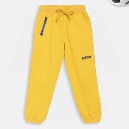 Blue Giraffe Kids Yellow Solid Joggers image 1