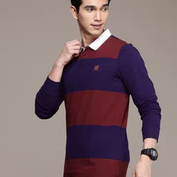 WROGN Colourblocked Polo Collar Pure Cotton T-shirt image 4