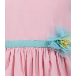 A Little Fable Kids Pink Cotton Color Block Dress image 3