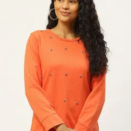 Belle Fille Orange Embellished Sweatshirt-picture-36
