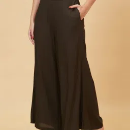 Globus Olive Flared Fit High Rise Trousers image 3