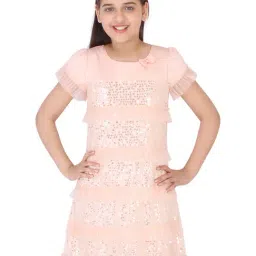 Cutecumber Kids Peach Embellished Dress-image-92
