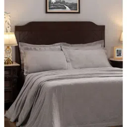 Maspar Self Grey Cotton Blend Double Bed Cover-picture-24